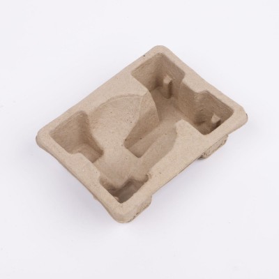 厂家定 制土黄纸托盘餐具防震纸浆托塑托盘可降解纸浆模塑 纸浆盒图4