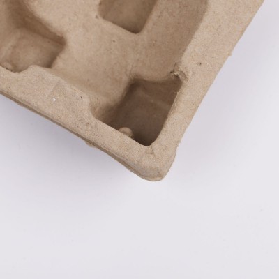 厂家定 制土黄纸托盘餐具防震纸浆托塑托盘可降解纸浆模塑 纸浆盒图2