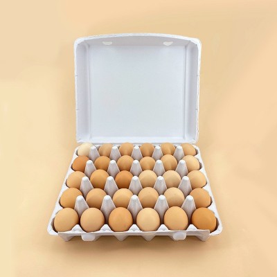 批发30枚盒体纸浆鸡蛋盒蓝光白A4纸浆鸡蛋托土鸡蛋运输缓冲鸡蛋盒图5