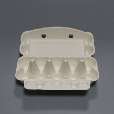 10个装鸡蛋盒纸托白色干压纸浆模塑甘蔗浆防摔减震鸡蛋托 内衬批发图5