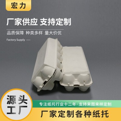10个装鸡蛋盒纸托白色干压纸浆模塑甘蔗浆防摔减震鸡蛋托 内衬批发图4
