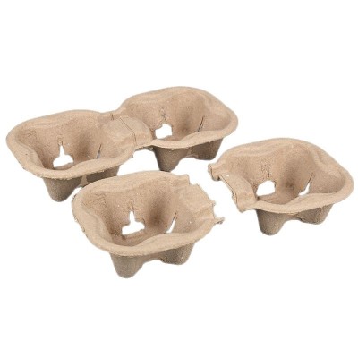 定制奶茶咖啡店用纸浆可拆2杯托 饮料外卖打包用纸浆2杯托底座图2