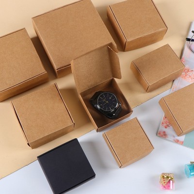 活动手工皂包装盒牛皮纸盒黑卡茶叶盒子小饰品纸盒方形飞 机盒定制图4