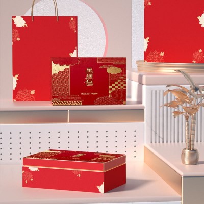 新年礼盒包装过年礼盒套装礼品盒礼品盒年货包装盒坚果礼盒 空盒高图3