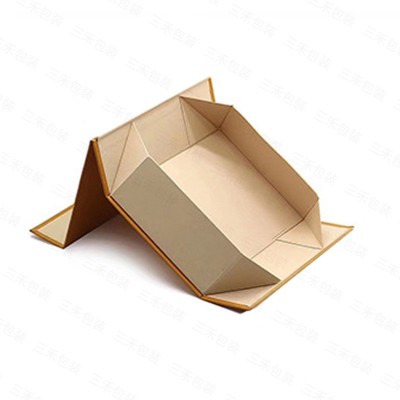 一片式折叠盒定制礼品礼物盒创意空盒化妆品包装盒磁吸翻盖盒定做图2