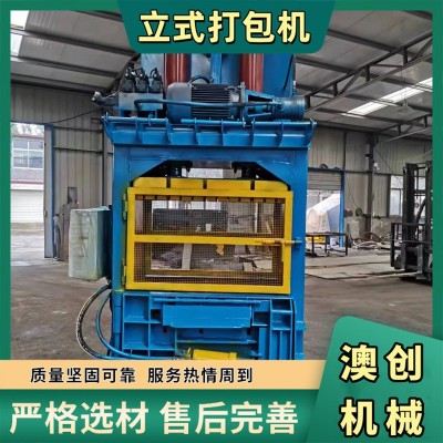 大型立式液压打包机 废纸箱塑料瓶易拉罐压包机 废铝油桶压扁机图2