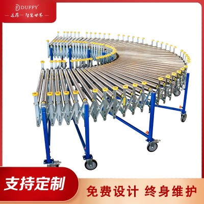 动力滚筒挡边输送机小型电动传送带提升机快递伸缩物流装车流水线图4