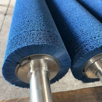 厂家供应研磨辊刷工业辊刷输送带清扫玻璃除尘尼龙丝加工铜丝钢丝图2