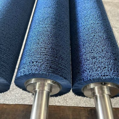 厂家供应研磨辊刷工业辊刷输送带清扫玻璃除尘尼龙丝加工铜丝钢丝图5