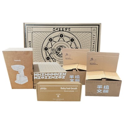 丝网印刷白墨牛皮纸飞机盒三层纸箱丝印纸盒包装盒定制丝印包装盒